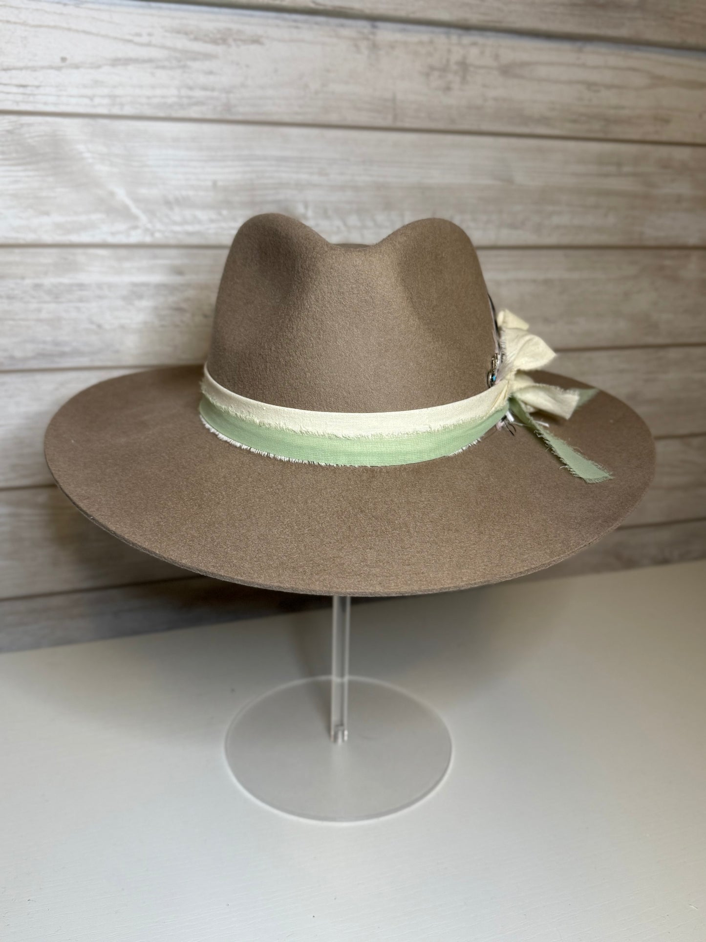 Tan Flat Brim Hat