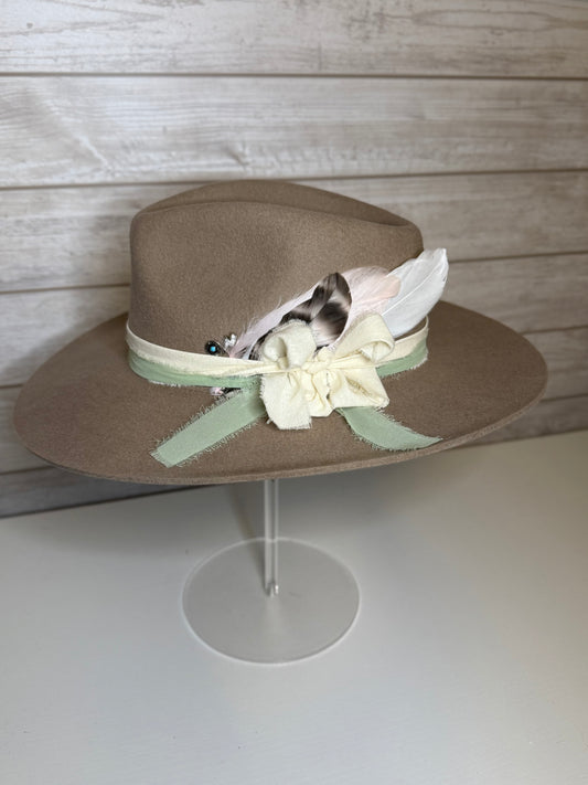 Tan Flat Brim Hat